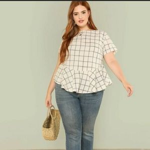 Plus Size Peplum Top by SHEIN